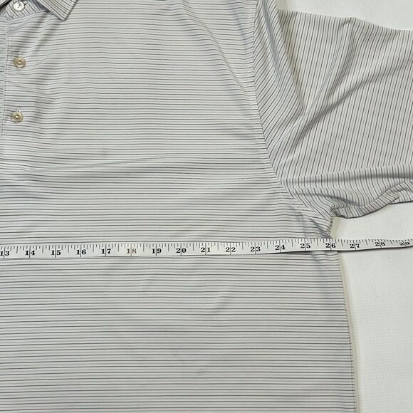 Peter Millar Summer Comfort Performance Polo Golf Shirt Mens XL White Striped - Picture 5 of 11